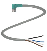 Pepperl&plus;Fuchs M8 Cordset; Female Right Angle; 4-Pin; 4-Wire; 5m PUR Cable